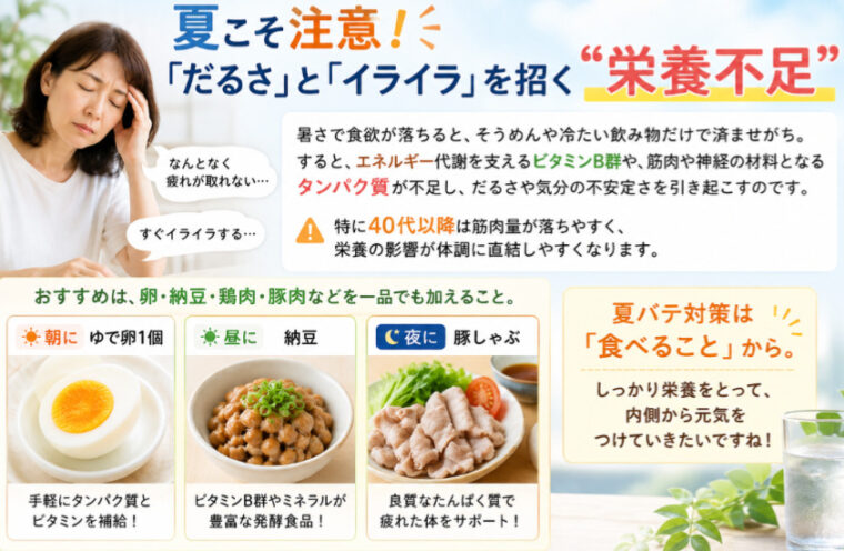 【栄養不足が「だるさ」と「イライラ」を招く夏】